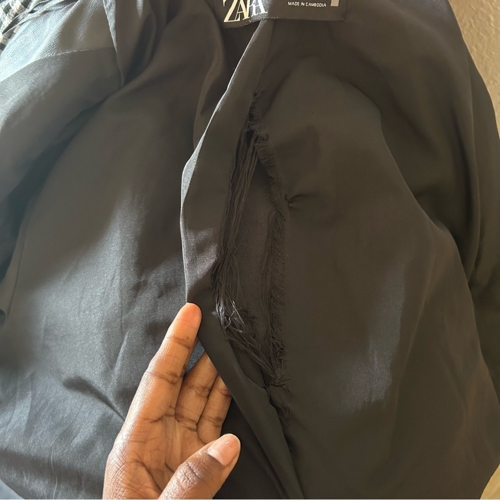 Zara Jacket Black Size XS Vegan Leather Oversized - Picture 6 of 7